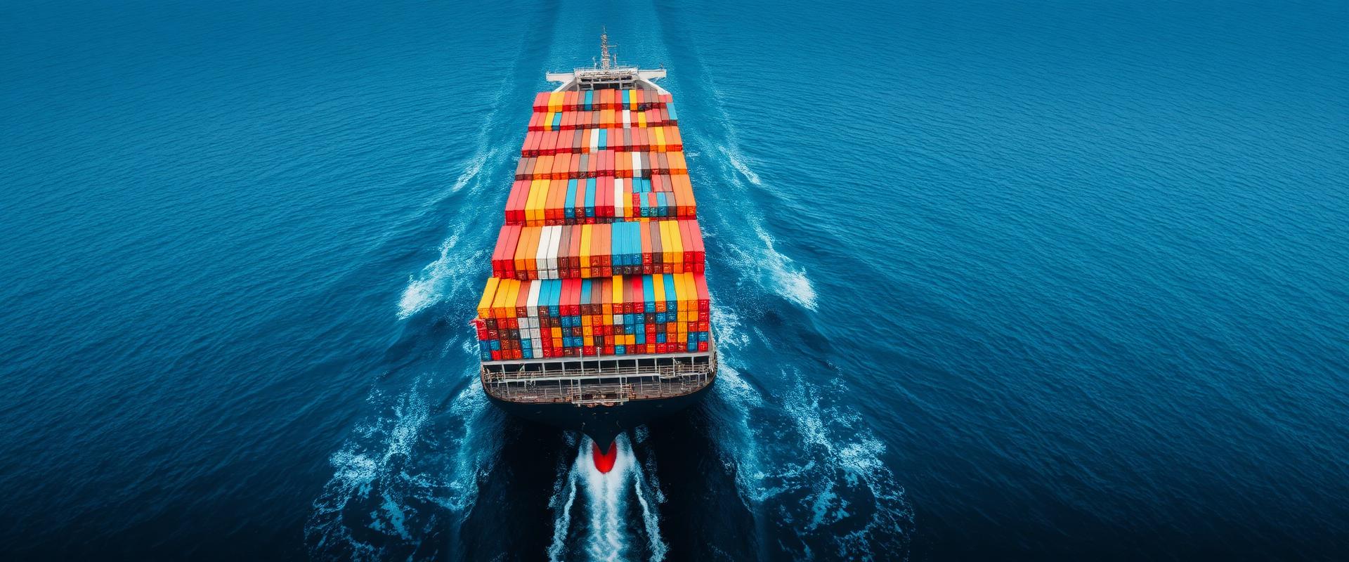 Container ship at sea